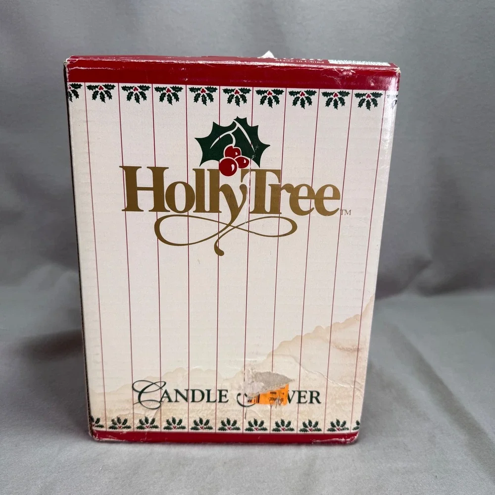 Holly Tree Nativity Carousel Single Tier Candle Tower Vintage Christmas Decor